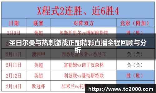 圣日尔曼与热刺激战正酣精彩直播全程回顾与分析